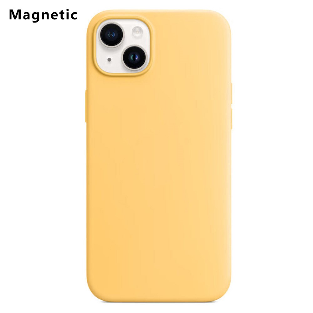 For iPhone 14 Compatible with MagSafe Liquid Silicone Phone Back Cover (No Logo) - Yellow