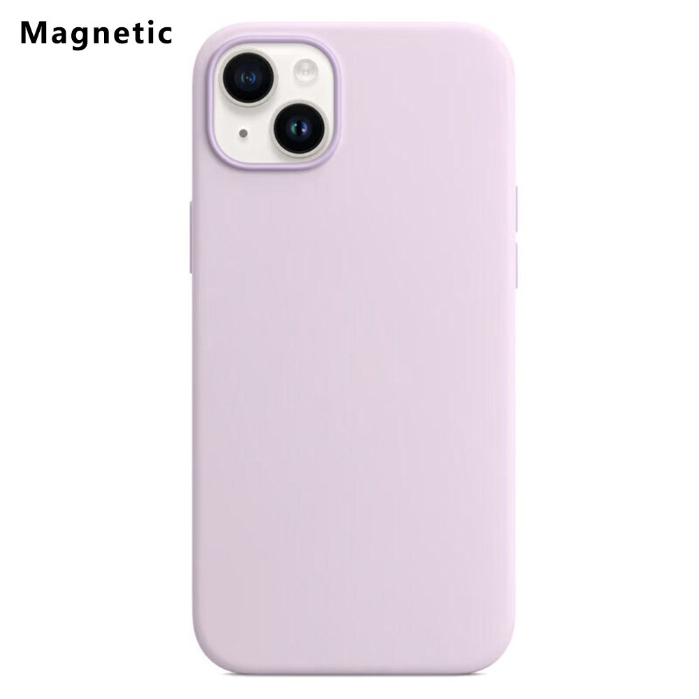 For iPhone 14 Compatible with MagSafe Liquid Silicone Phone Back Cover (No Logo) - Light Purple