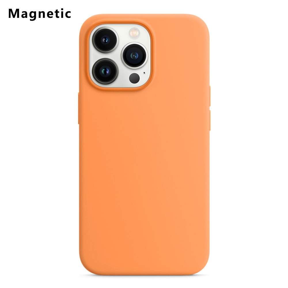 For iPhone 13 Pro Compatible with MagSafe Liquid Silicone Phone Back Cover (No Logo) - Orange