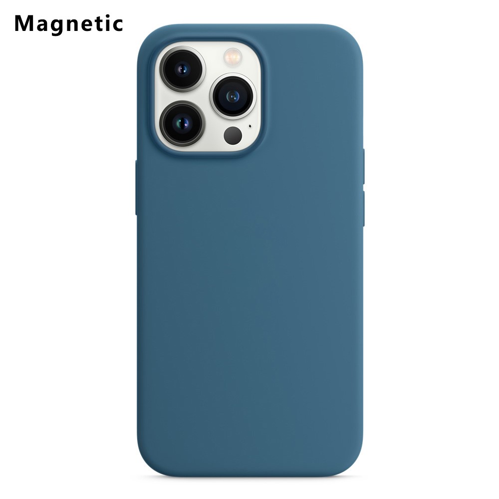 For iPhone 13 Pro Compatible with MagSafe Liquid Silicone Phone Back Cover (No Logo) - Blue