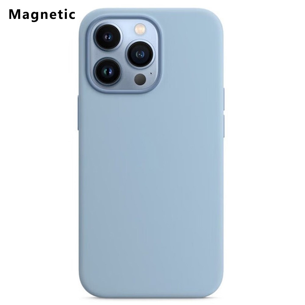 For iPhone 13 Pro Compatible with MagSafe Liquid Silicone Phone Back Cover (No Logo) - Baby Blue