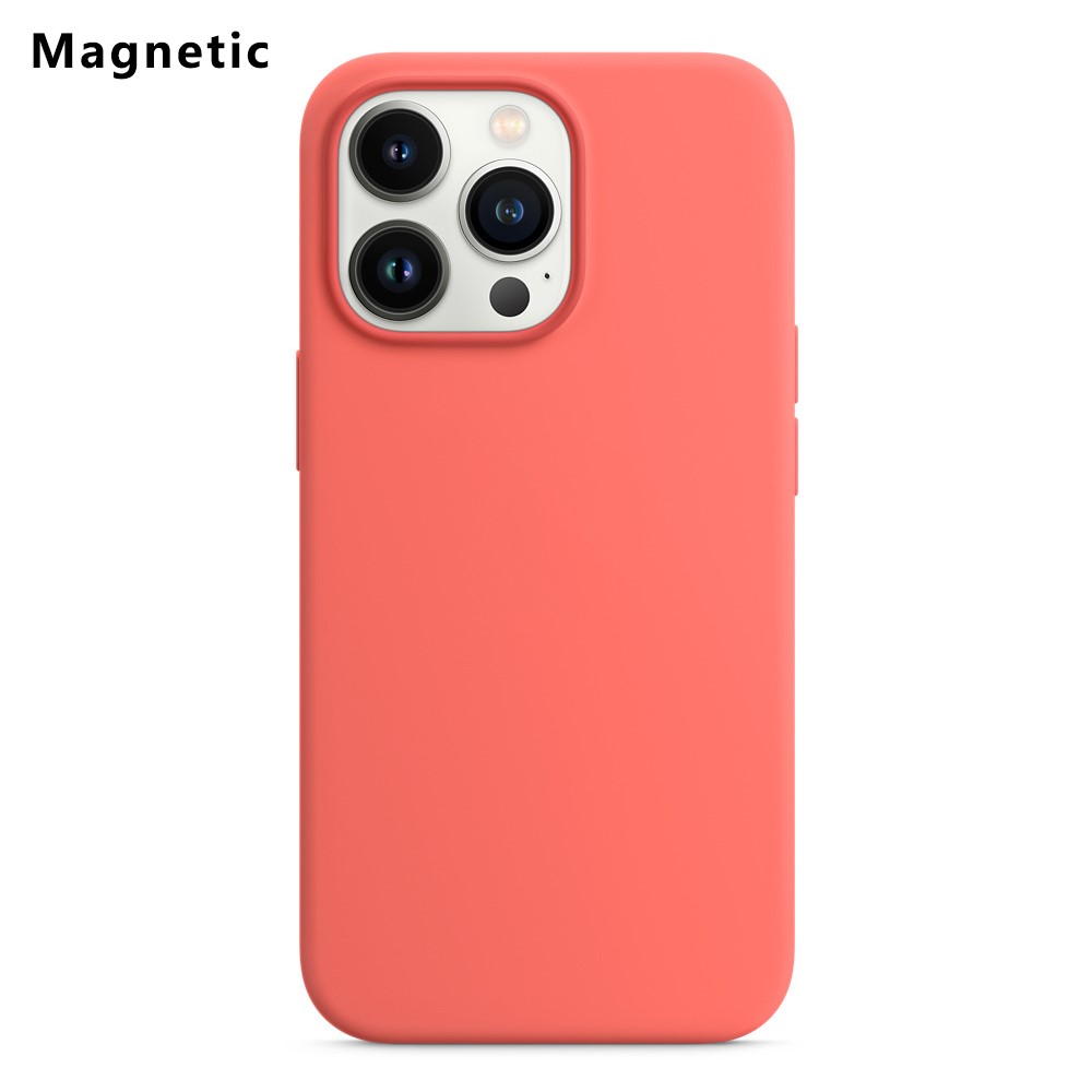 For iPhone 13 Pro Max Compatible with MagSafe Liquid Silicone Phone Back Cover (No Logo) - Pink