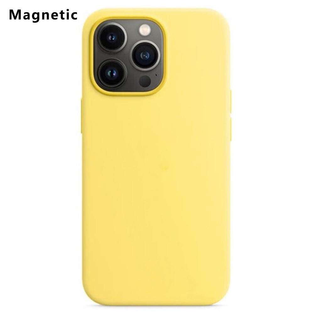 For iPhone 13 Pro Max Compatible with MagSafe Liquid Silicone Phone Back Cover (No Logo) - Yellow