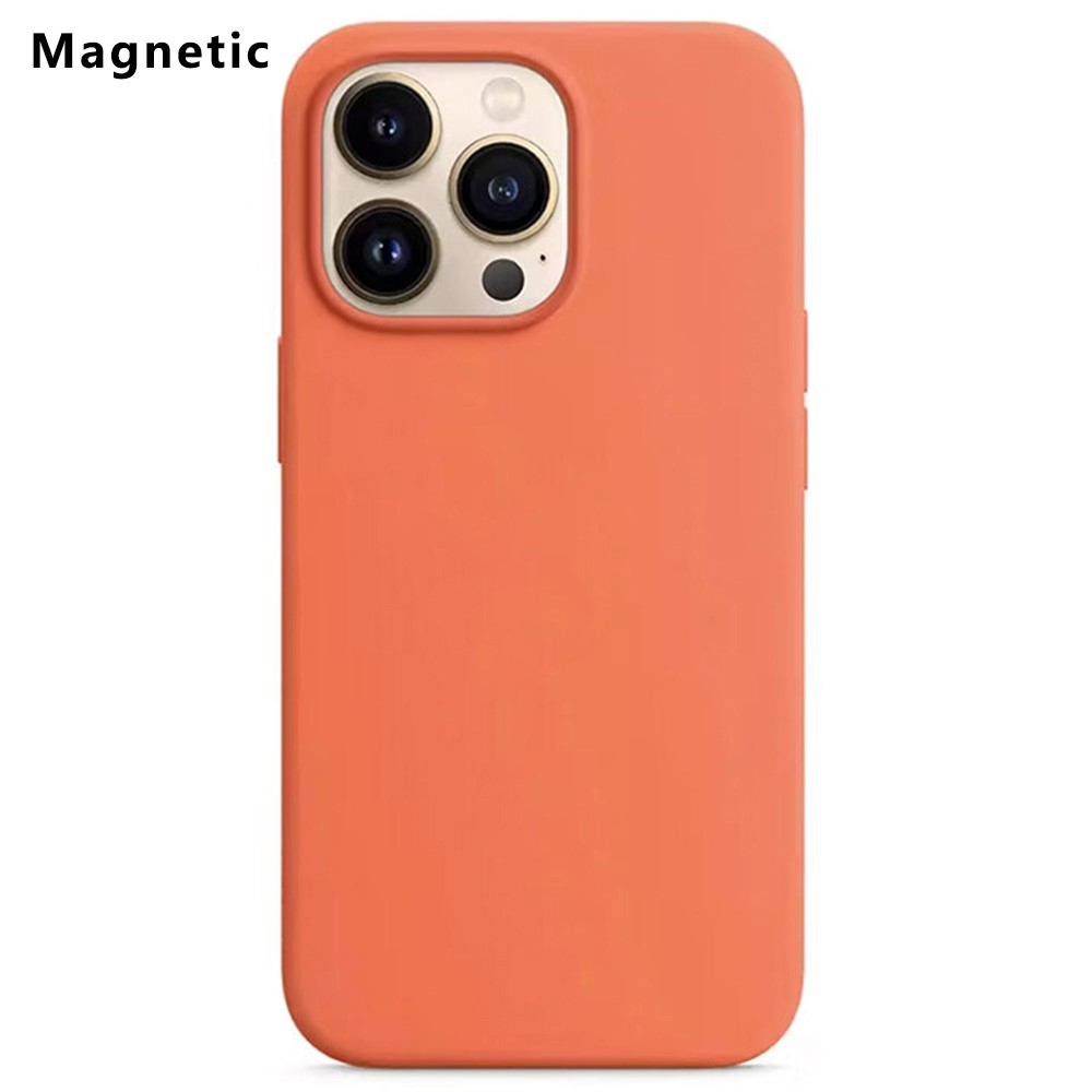 For iPhone 13 Pro Max Compatible with MagSafe Liquid Silicone Phone Back Cover (No Logo) - Hot Pink