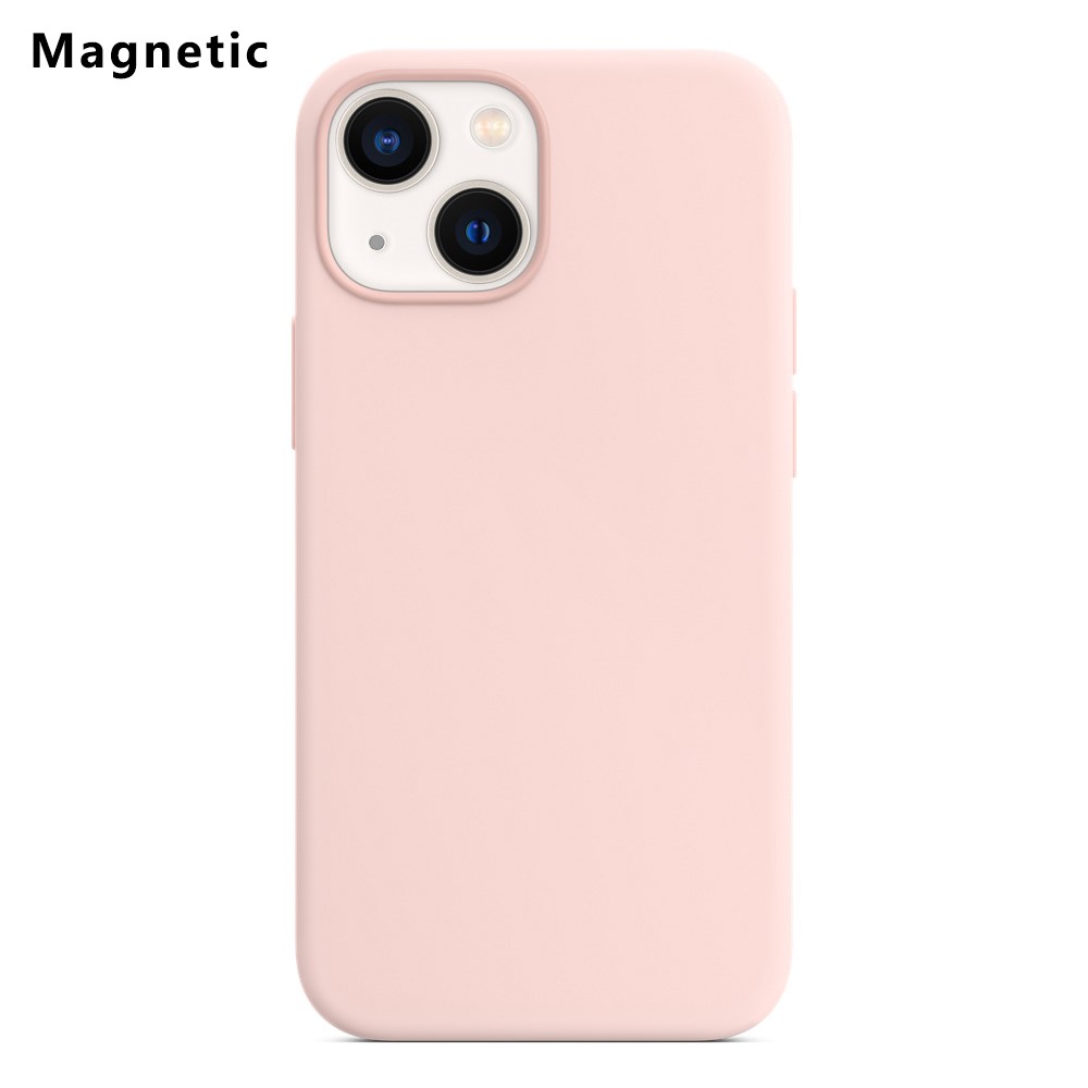 For iPhone 13 Compatible with MagSafe Liquid Silicone Phone Back Cover (No Logo) - Light Pink