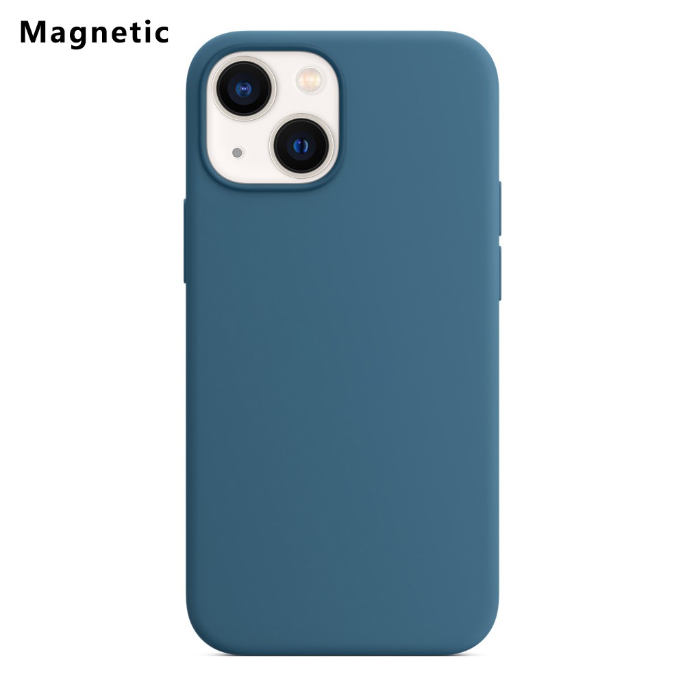 For iPhone 13 Compatible with MagSafe Liquid Silicone Phone Back Cover (No Logo) - Blue