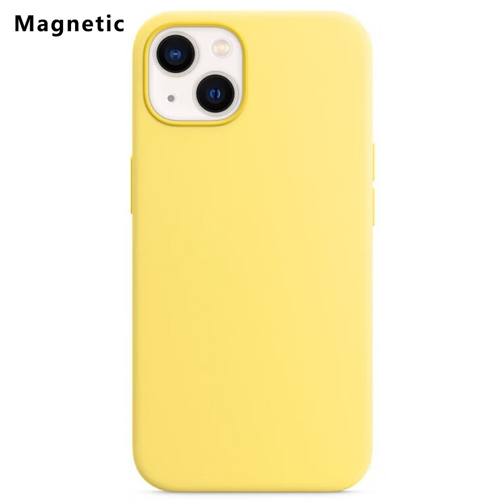 For iPhone 13 Compatible with MagSafe Liquid Silicone Phone Back Cover (No Logo) - Yellow
