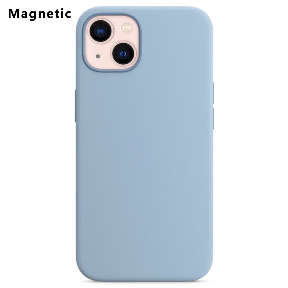 For iPhone 13 Compatible with MagSafe Liquid Silicone Phone Back Cover (No Logo) - Baby Blue