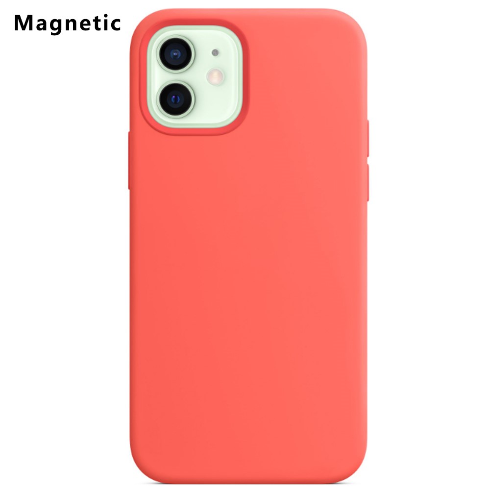 For iPhone 12 mini Compatible with MagSafe Liquid Silicone Phone Back Cover (No Logo) - Pink