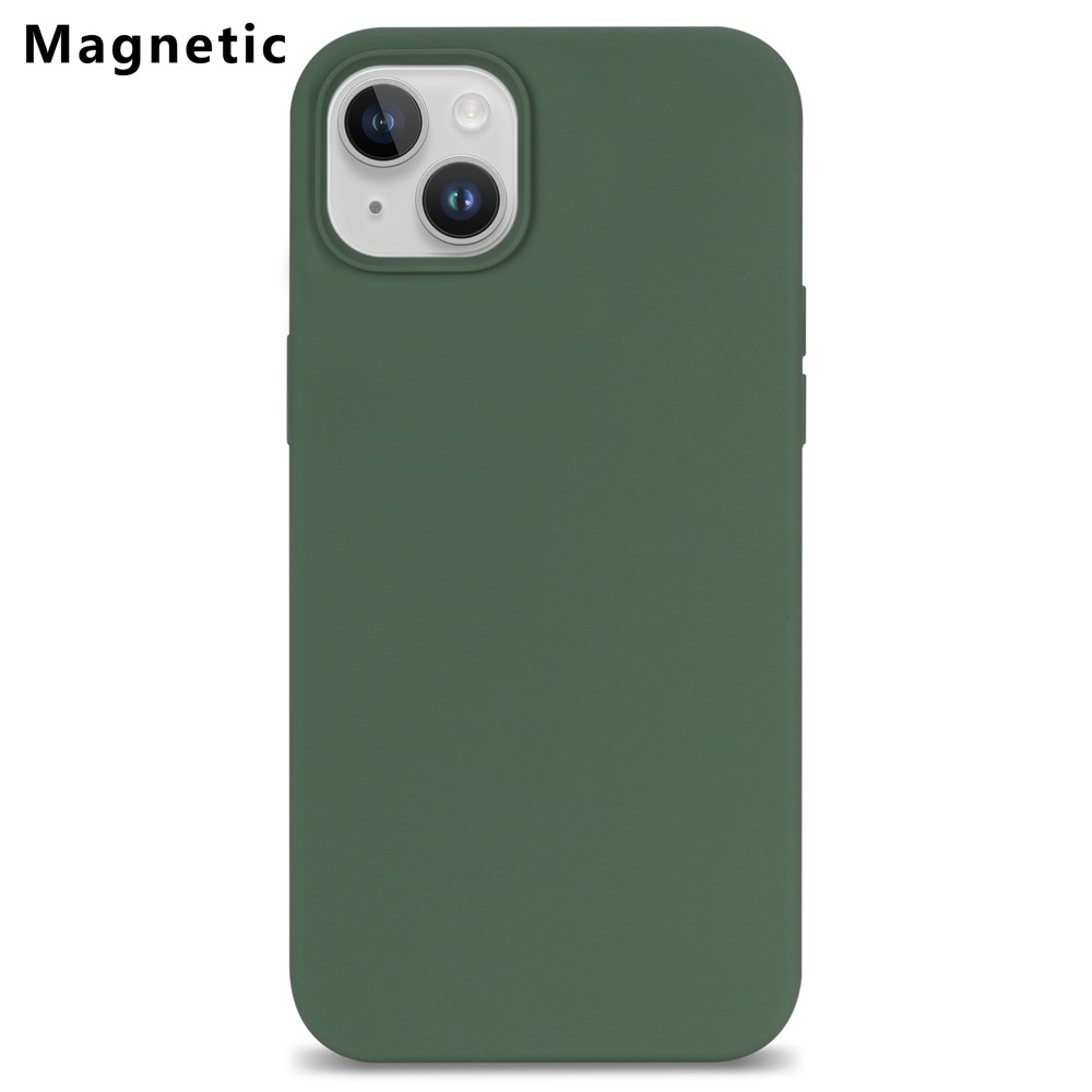 Bulk Purchasing For iPhone 15 Case Compatible with MagSafe Fiber Lining Silicone Phone Back Cover - Green