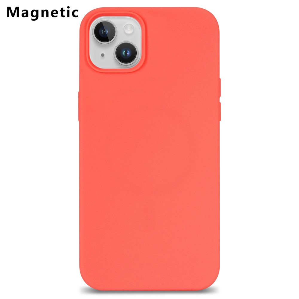Bulk Purchasing For iPhone 15 Plus Case Compatible with MagSafe Fiber Lining Silicone Phone Back Cover - Light Orange