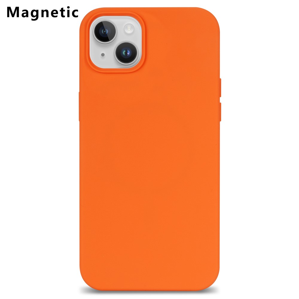 Bulk Purchasing For iPhone 15 Plus Case Compatible with MagSafe Fiber Lining Silicone Phone Back Cover - Orange