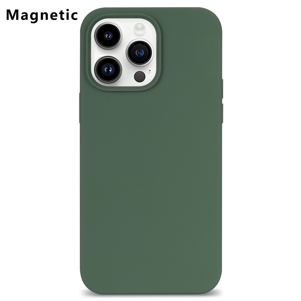 Bulk Purchasing For iPhone 15 Pro Max Case Compatible with MagSafe Fiber Lining Silicone Phone Back Cover - Green
