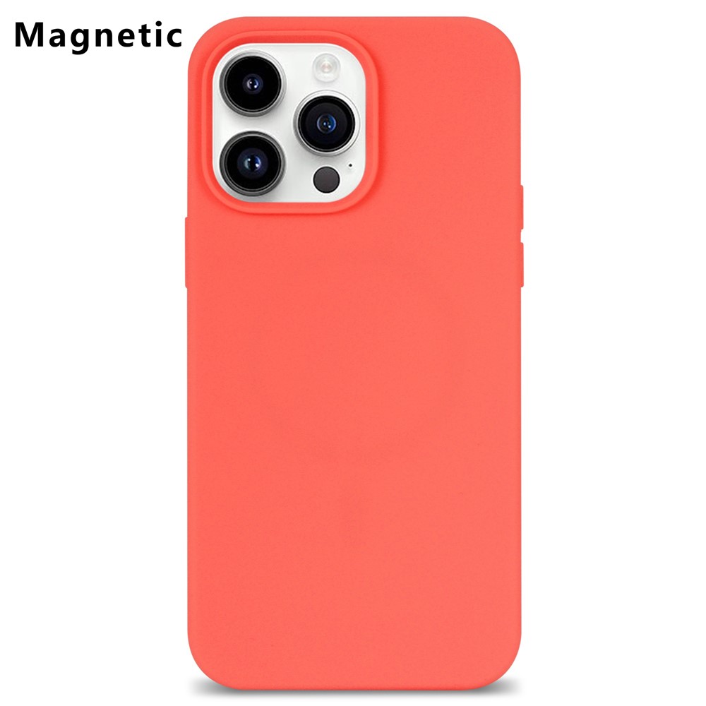 Bulk Purchasing For iPhone 15 Pro Max Case Compatible with MagSafe Fiber Lining Silicone Phone Back Cover - Light Orange