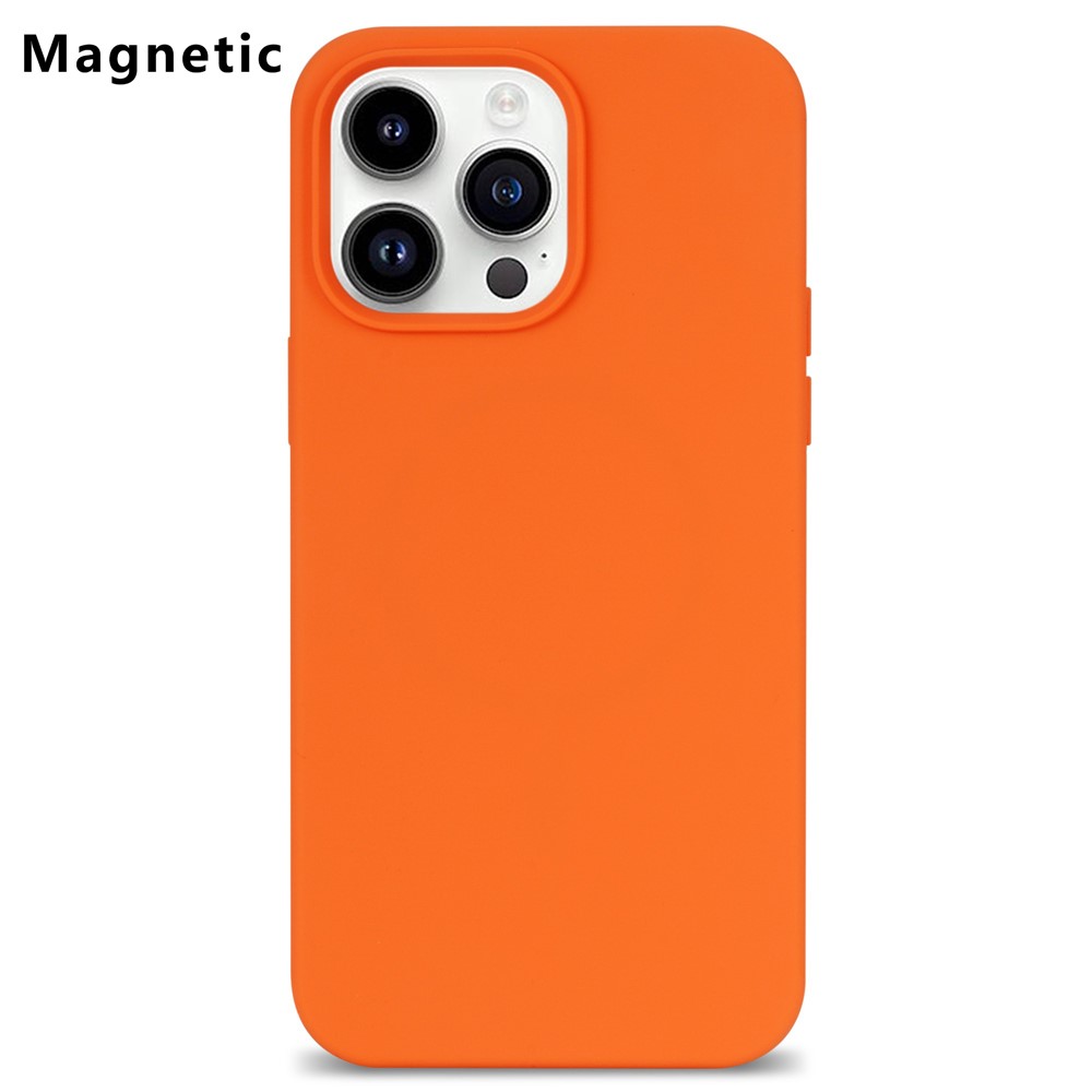 Bulk Purchasing For iPhone 15 Pro Max Case Compatible with MagSafe Fiber Lining Silicone Phone Back Cover - Orange