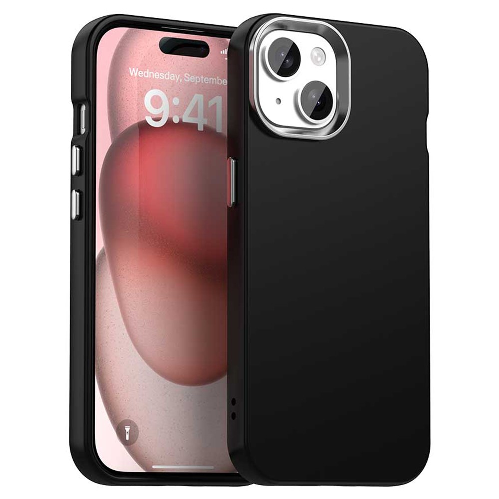 For iPhone 15 Case Soft TPU Anti Drop Protection Phone Cover - Black
