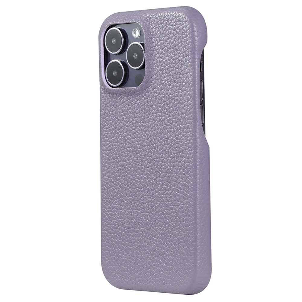 For iPhone 14 Pro Max Case Litchi Texture PU Leather PET Phone Back Cover - Purple