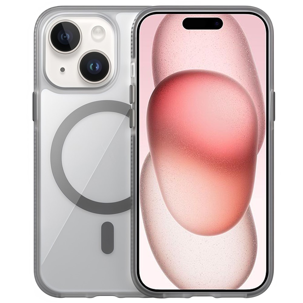 For iPhone 15 Case Compatible with MagSafe PC + TPU + PE Shockproof Mobile Cover - Grey