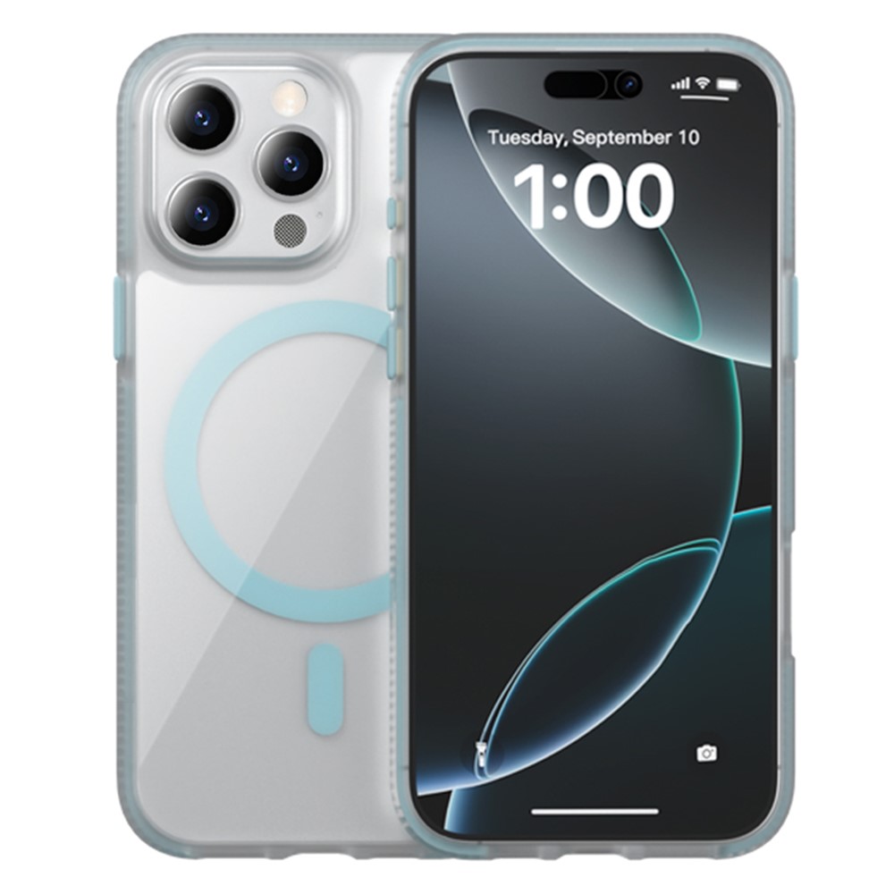 For iPhone 14 Pro Max Case Compatible with MagSafe PC + TPU + PE Shockproof Mobile Cover - Sky Blue