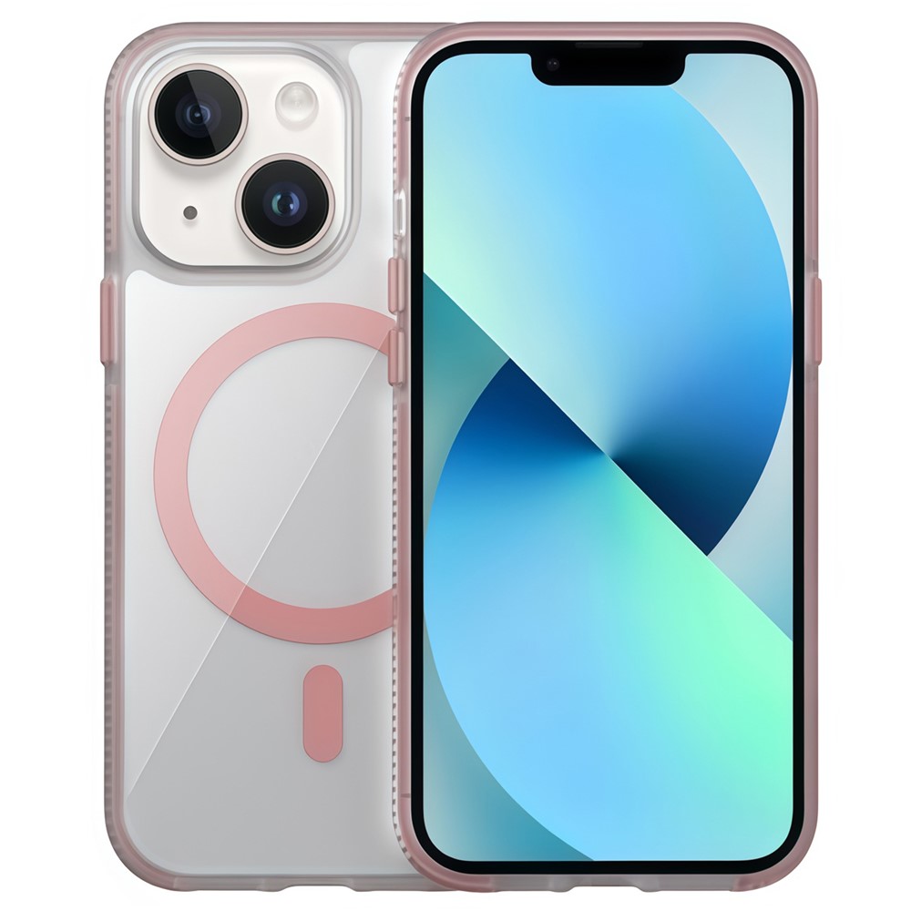 For iPhone 14 / 13 Case Compatible with MagSafe PC + TPU + PE Shockproof Mobile Cover - Pink