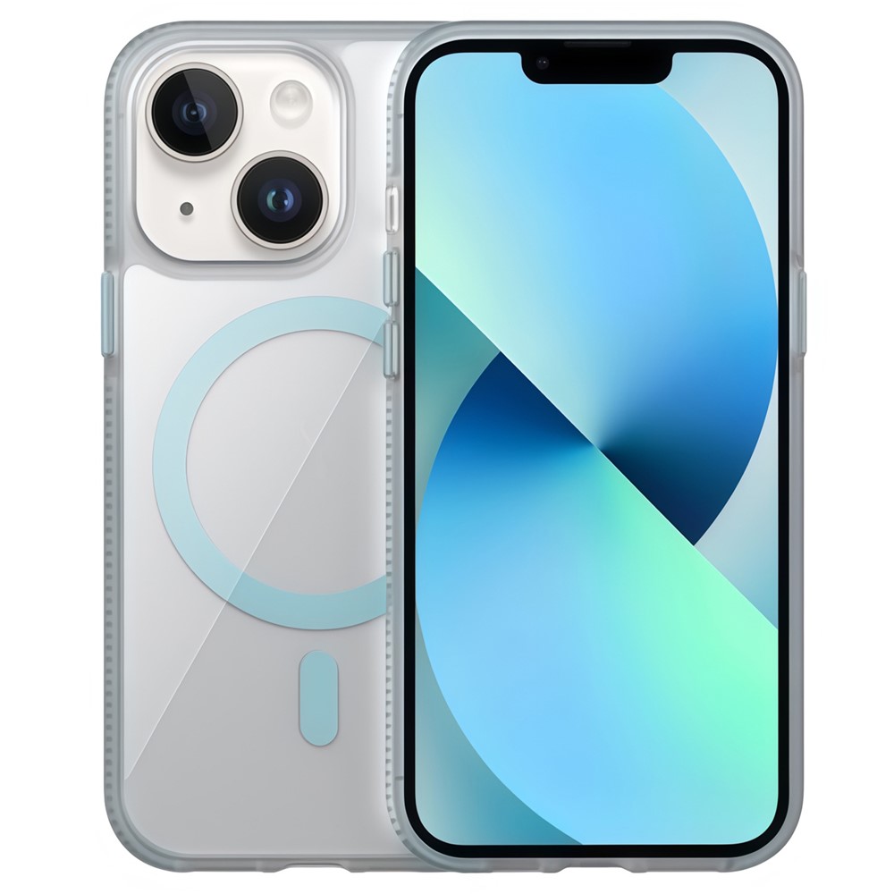 For iPhone 14 / 13 Case Compatible with MagSafe PC + TPU + PE Shockproof Mobile Cover - Sky Blue