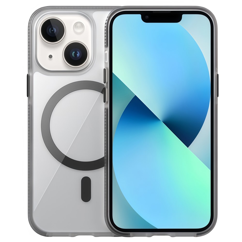 For iPhone 14 / 13 Case Compatible with MagSafe PC + TPU + PE Shockproof Mobile Cover - Black