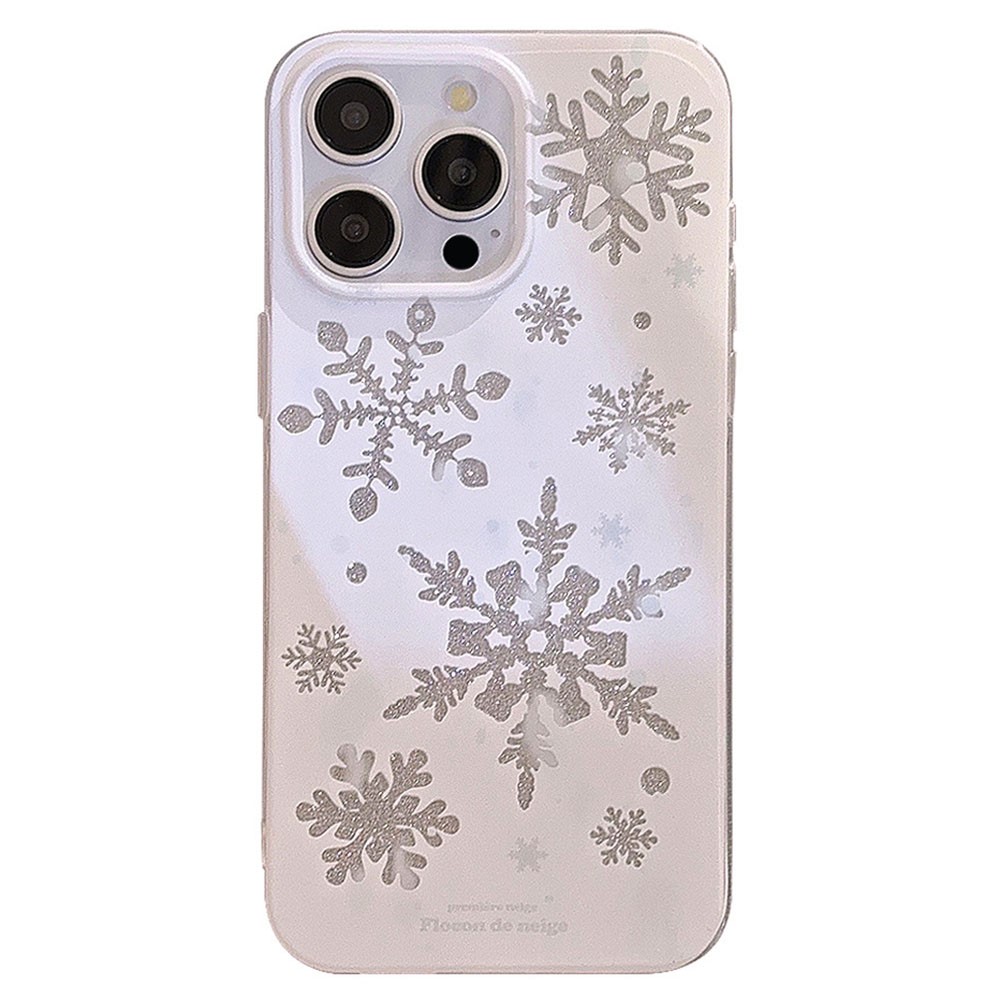 For iPhone 13 Pro Max Case Glitter Snowflake Pattern TPU Phone Cover