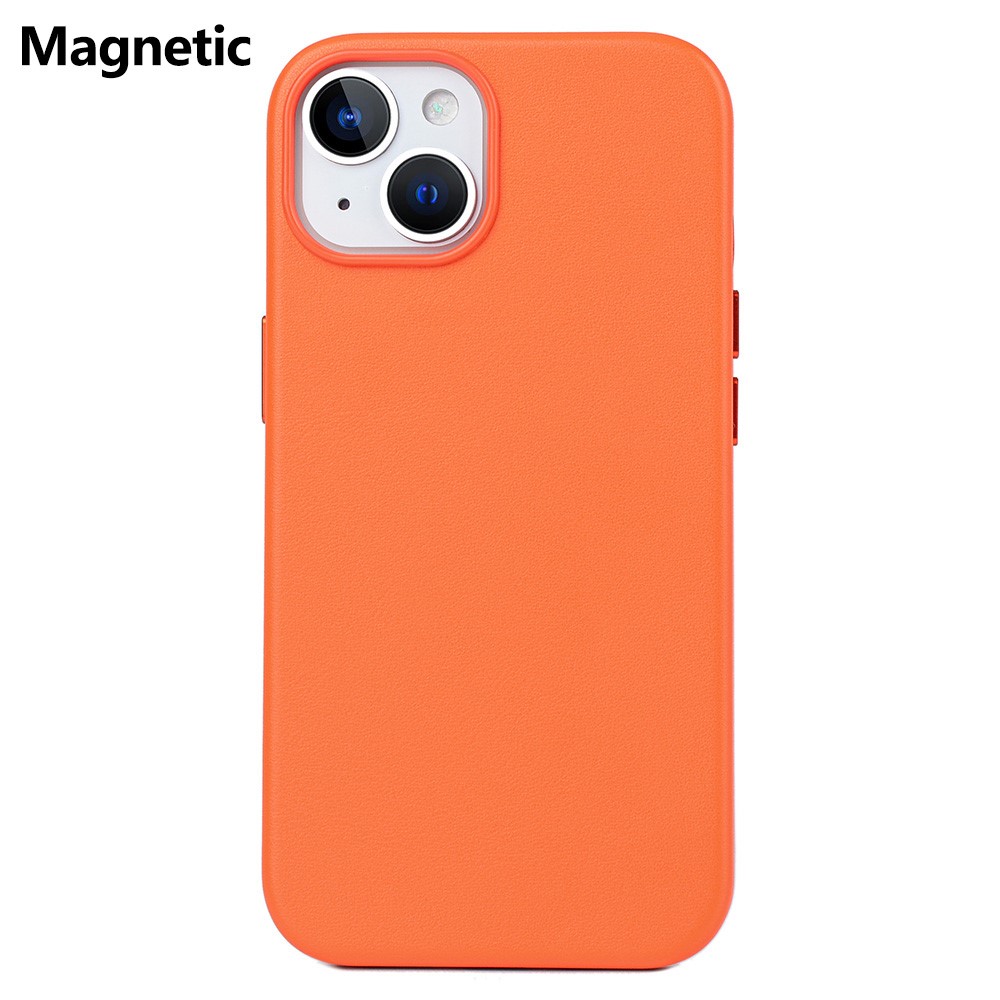 Bulk Purchasing For iPhone 14 Case Compatible with MagSafe PU + PC Phone Back Cover - Orange