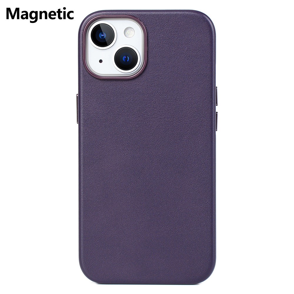 Bulk Purchasing For iPhone 14 Case Compatible with MagSafe PU + PC Phone Back Cover - Purple