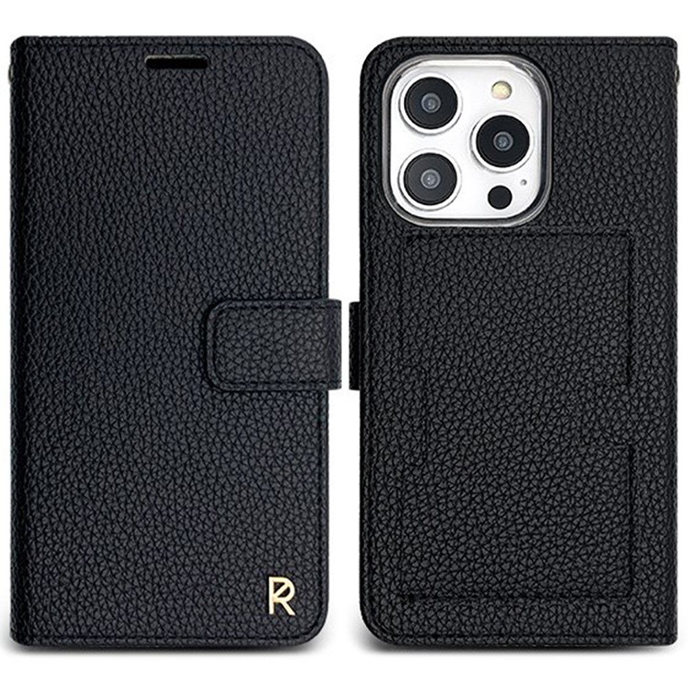 SIMPLY ROAR For iPhone 13 Pro Max Case with Wallet Card Holder Leather Phone Cover - Black
