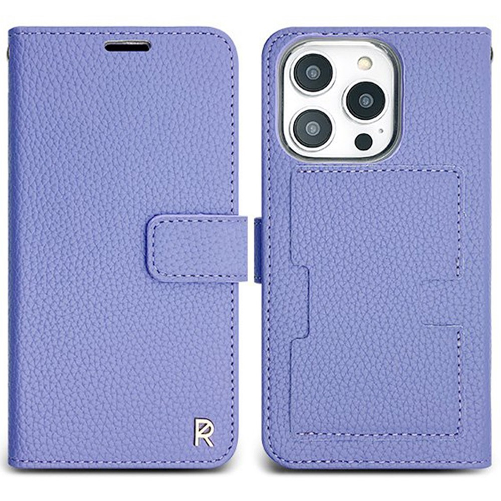 SIMPLY ROAR For iPhone 13 Pro Case with Wallet Card Holder Leather Phone Cover - Purple