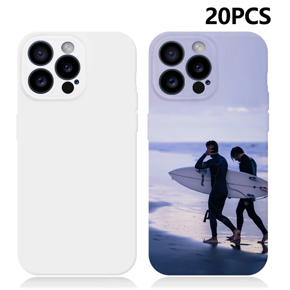 20Pcs / Pack For iPhone 15 Pro Max Case Support Heat Transfer 3D Film Coating Soft TPU Phone Shell