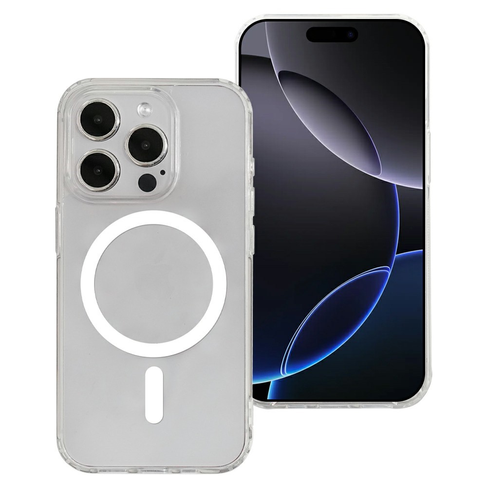 SIMPLY ROAR For iPhone 13 Pro Max Transparent PC + TPU Case Compatible with MagSafe Phone Cover - White