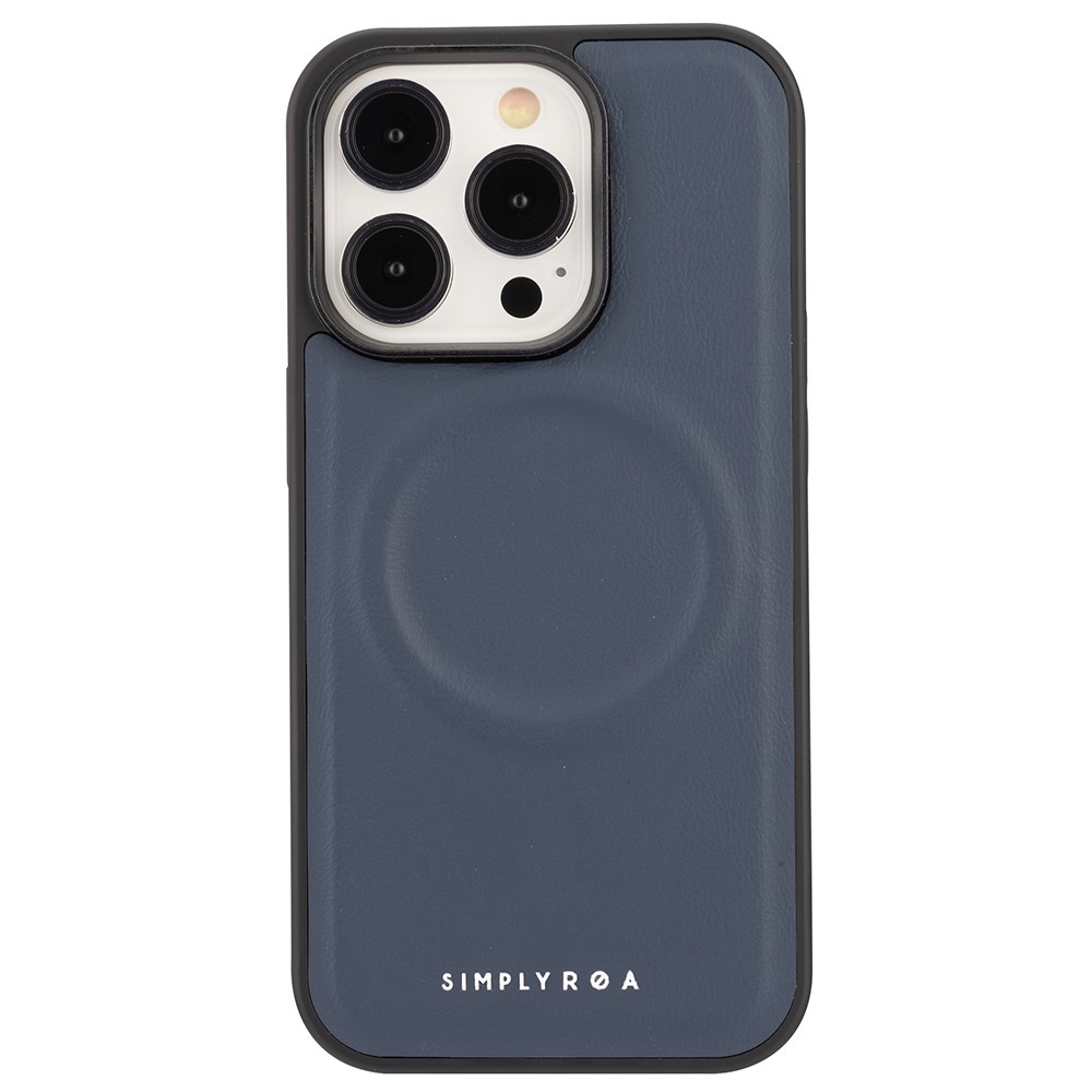 SIMPLY ROAR For iPhone 13 Pro Max Case Compatible with MagSafe Leather TPU Mobile Cover - Dark Blue