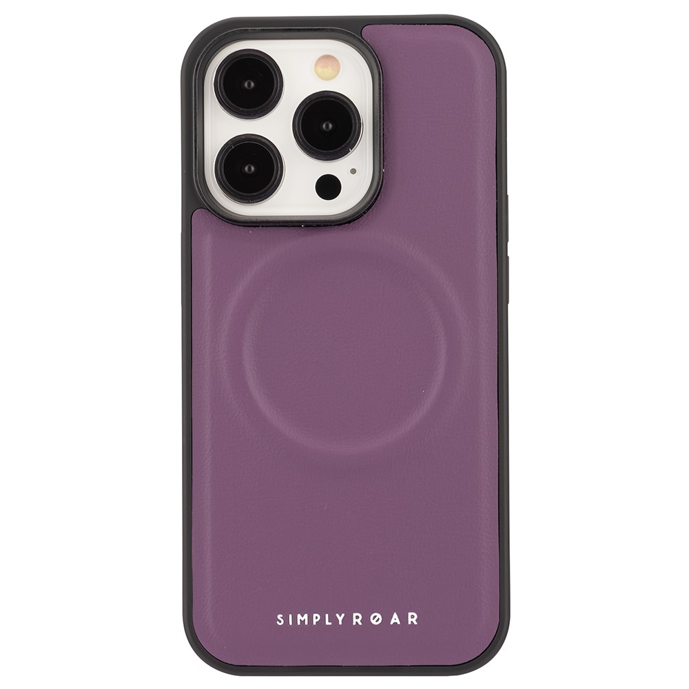 SIMPLY ROAR For iPhone 13 Pro Max Case Compatible with MagSafe Leather TPU Mobile Cover - Purple