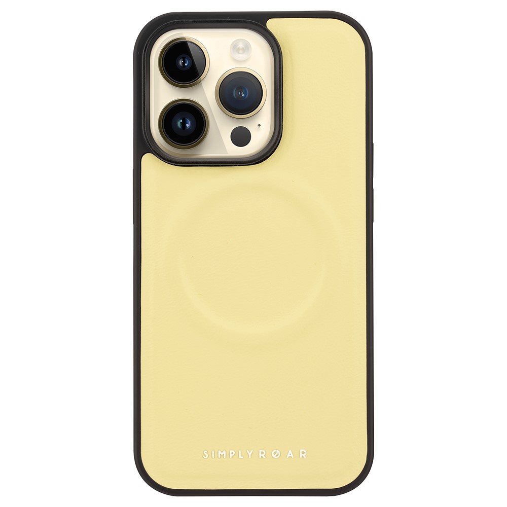 SIMPLY ROAR For iPhone 13 Pro Case Compatible with MagSafe Leather TPU Mobile Cover - Yellow