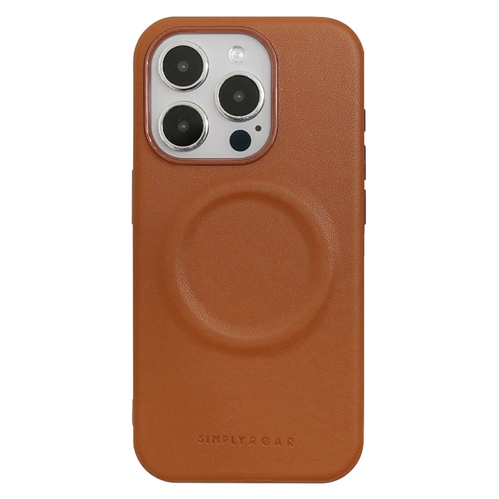 SIMPLY ROAR For iPhone 13 Pro Max Case Compatible with MagSafe PU Leather Back Mobile Cover - Brown