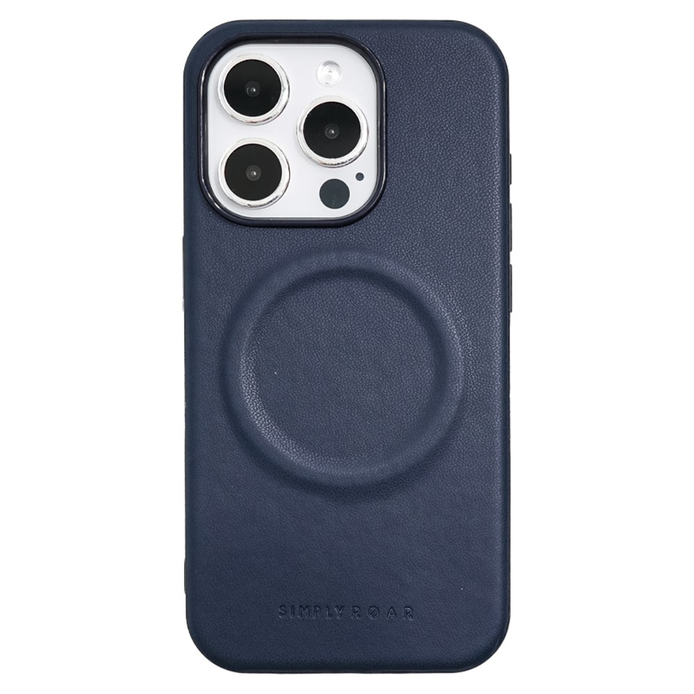 SIMPLY ROAR For iPhone 13 Pro Max Case Compatible with MagSafe PU Leather Back Mobile Cover - Blue