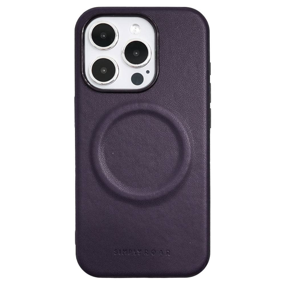 SIMPLY ROAR For iPhone 13 Pro Max Case Compatible with MagSafe PU Leather Back Mobile Cover - Purple