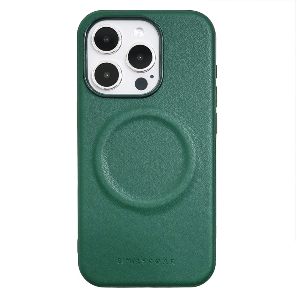 SIMPLY ROAR For iPhone 13 Pro Case Compatible with MagSafe PU Leather Back Mobile Cover - Green