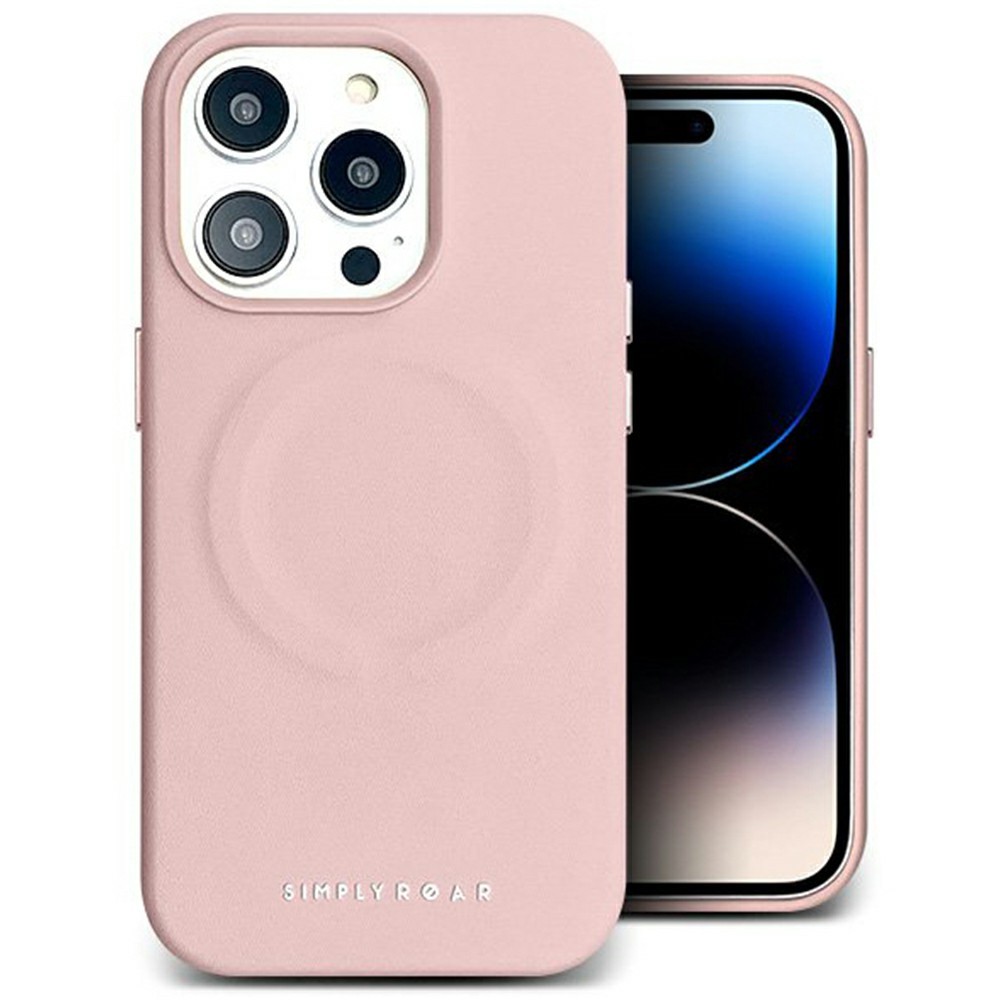 SIMPLY ROAR For iPhone 13 Pro Max Case Compatible with MagSafe PU Leather + PC Back Cover - Pink