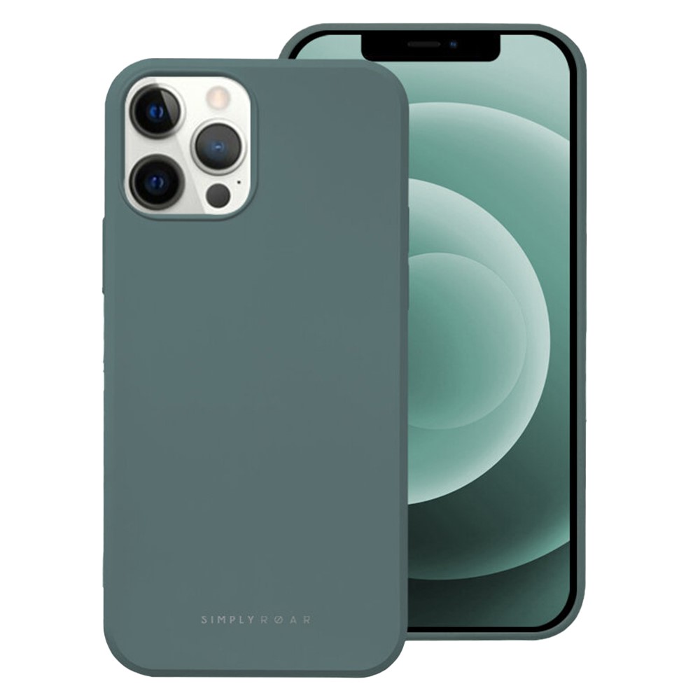 SIMPLY ROAR For iPhone 13 Pro Max Case Soft TPU Back Cover with Liquid Silicone-like Texture - Blackish Green