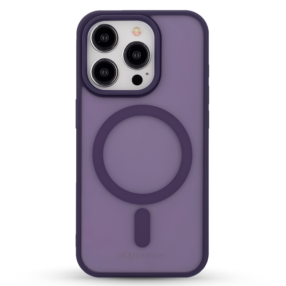 SIMPLY ROAR For iPhone 13 Pro Max Case Compatible with MagSafe PC + TPU Translucent Matte Phone Cover - Purple