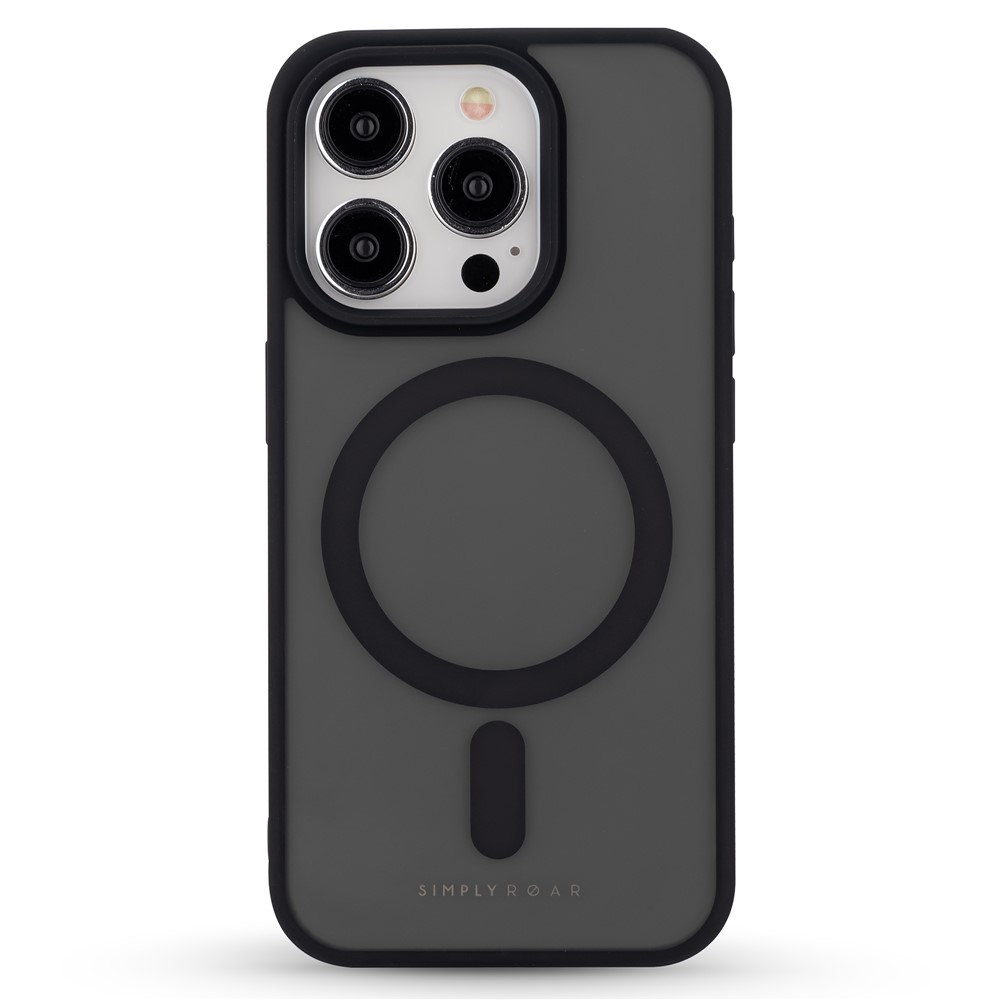 SIMPLY ROAR For iPhone 13 Pro Max Case Compatible with MagSafe PC + TPU Translucent Matte Phone Cover - Black