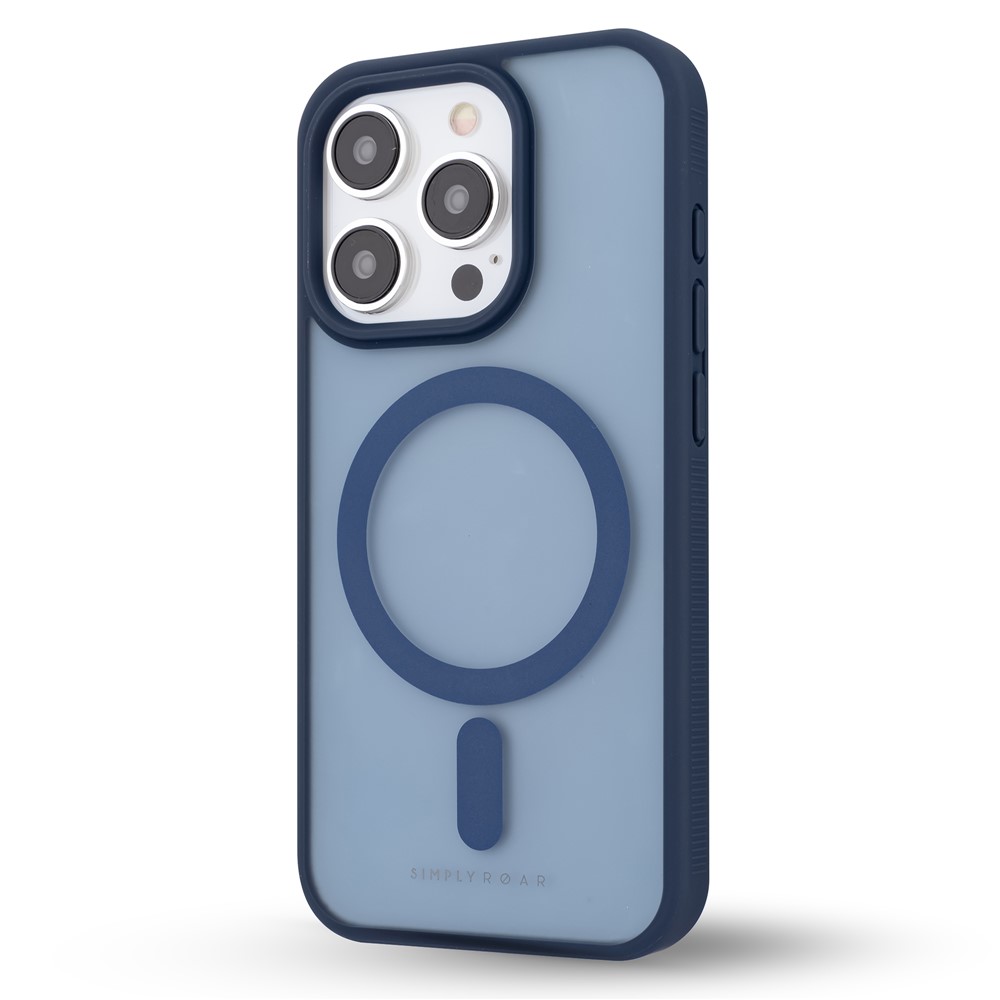 SIMPLY ROAR For iPhone 13 Pro Case Compatible with MagSafe PC + TPU Translucent Matte Phone Cover - Blue