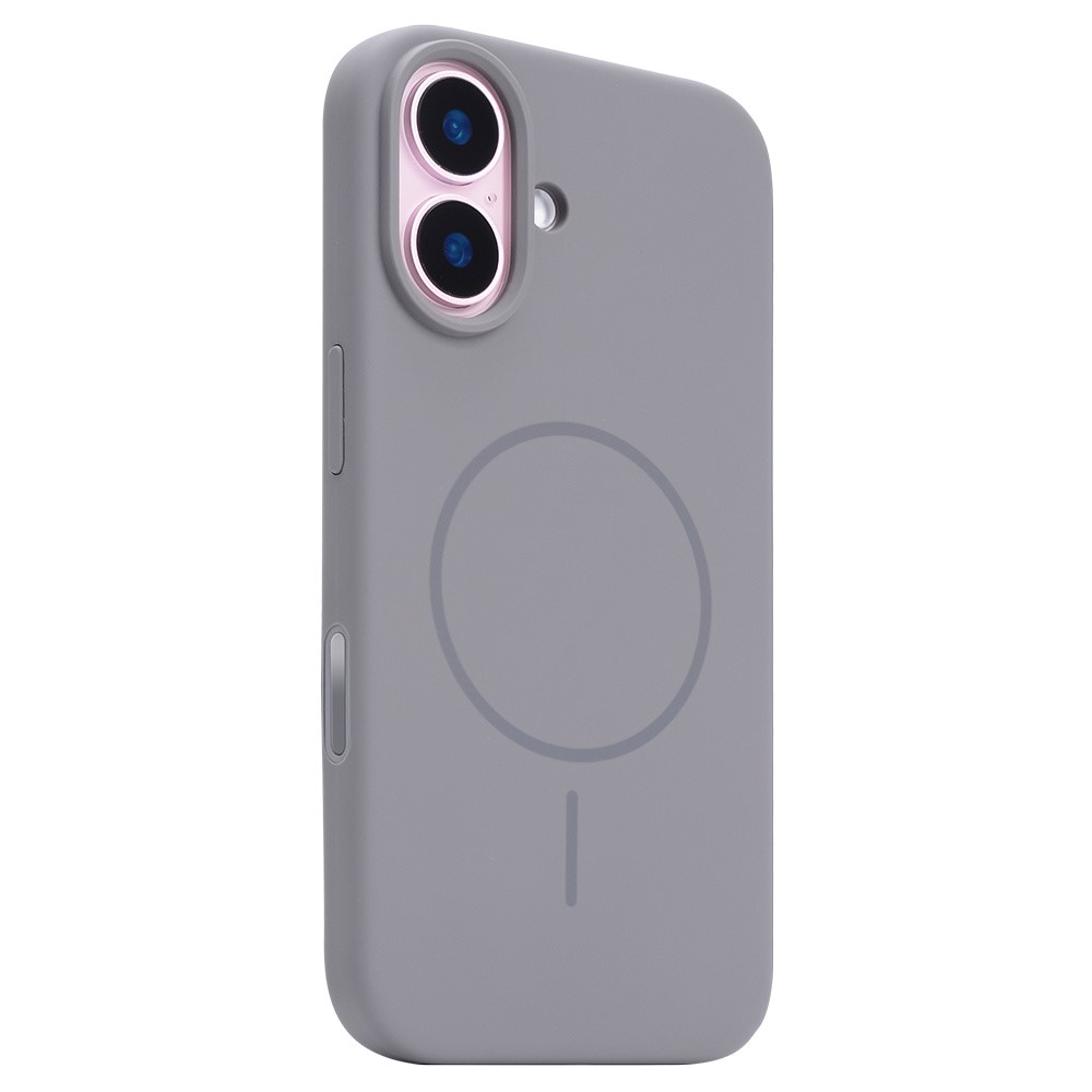 For iPhone 16 Plus Case Compatible with MagSafe Liquid Silicone Phone Back Cover with Camera Button - Grey