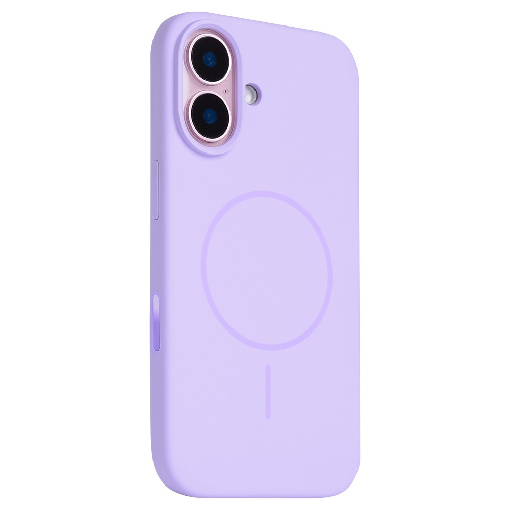 For iPhone 16 Plus Case Compatible with MagSafe Liquid Silicone Phone Back Cover with Camera Button - Purple
