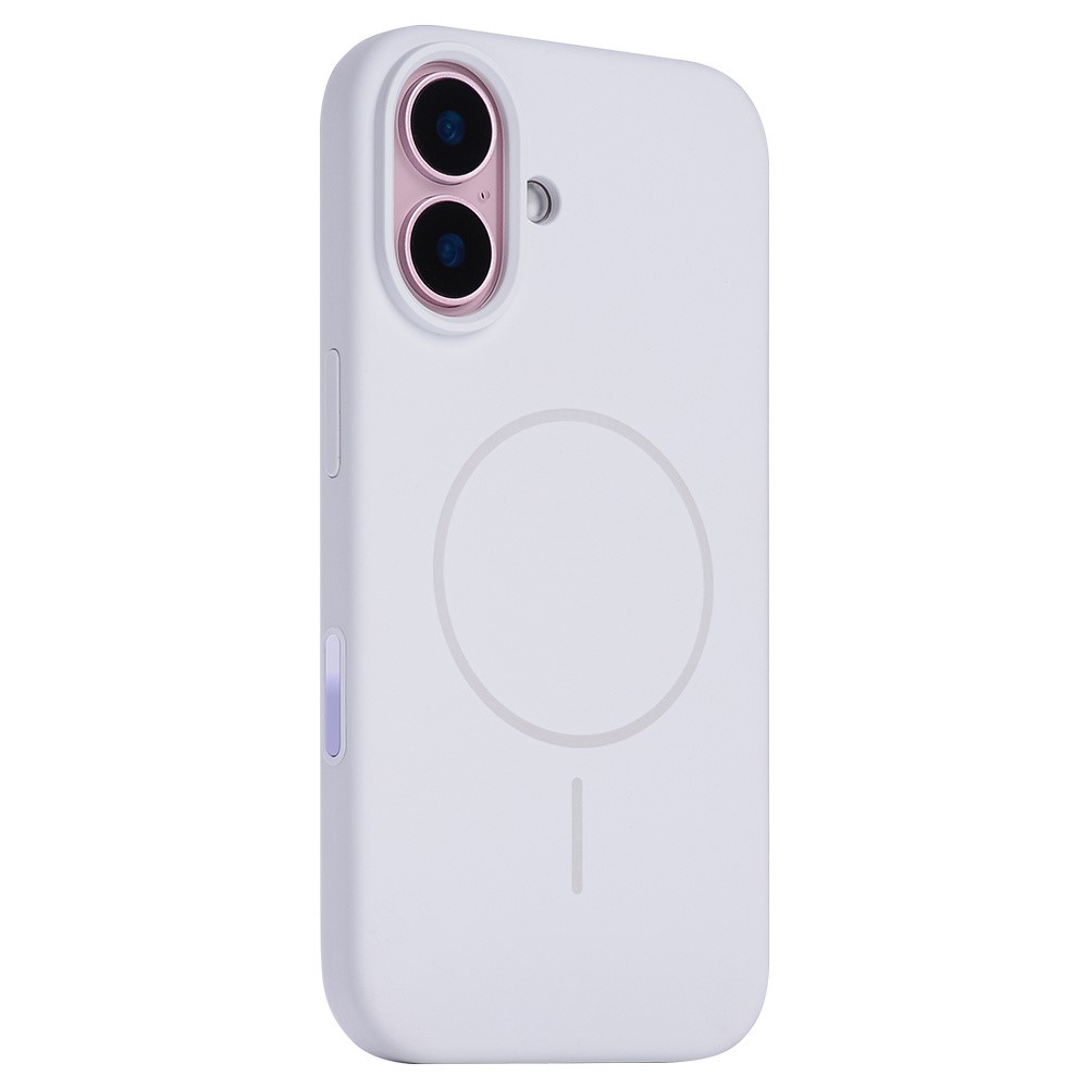 For iPhone 16 Plus Case Compatible with MagSafe Liquid Silicone Phone Back Cover with Camera Button - White