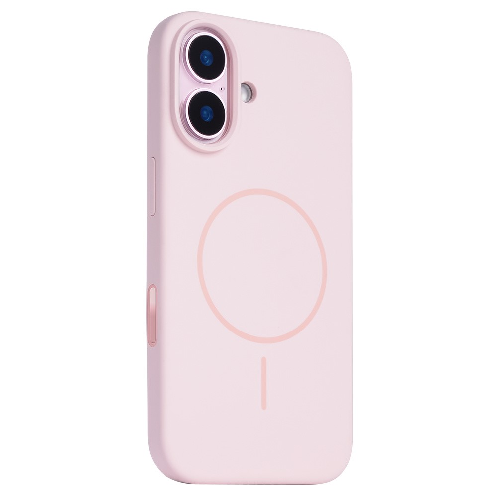 For iPhone 16 Plus Case Compatible with MagSafe Liquid Silicone Phone Back Cover with Camera Button - Pink