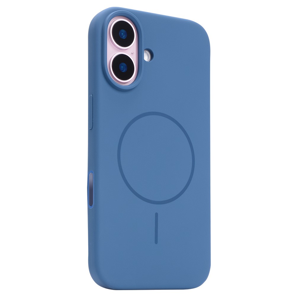 For iPhone 16 Plus Case Compatible with MagSafe Liquid Silicone Phone Back Cover with Camera Button - Dark Blue